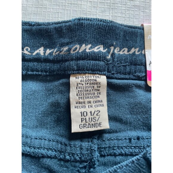 Arizona Jean Co. Girls Skinny Jeans Adjustable Waist 10 1/2 Plus Dark Teal - Picture 4 of 7